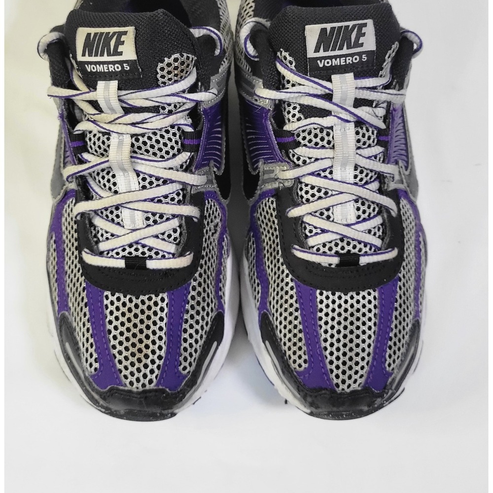 Nike Zoom Air Vomero 5 Mens 7.5 Running Shoes Silver Black Purple IM2220-095 - Picture 2 of 8
